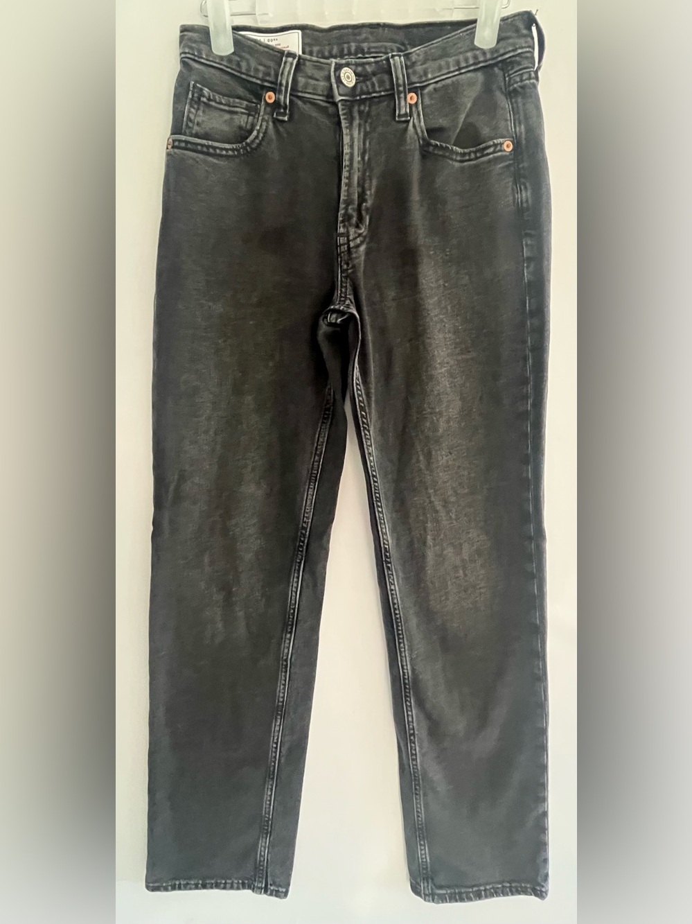 GAP 90s Loose Mid Rise Jeans Black Washed Baggy Straight 24 / 00